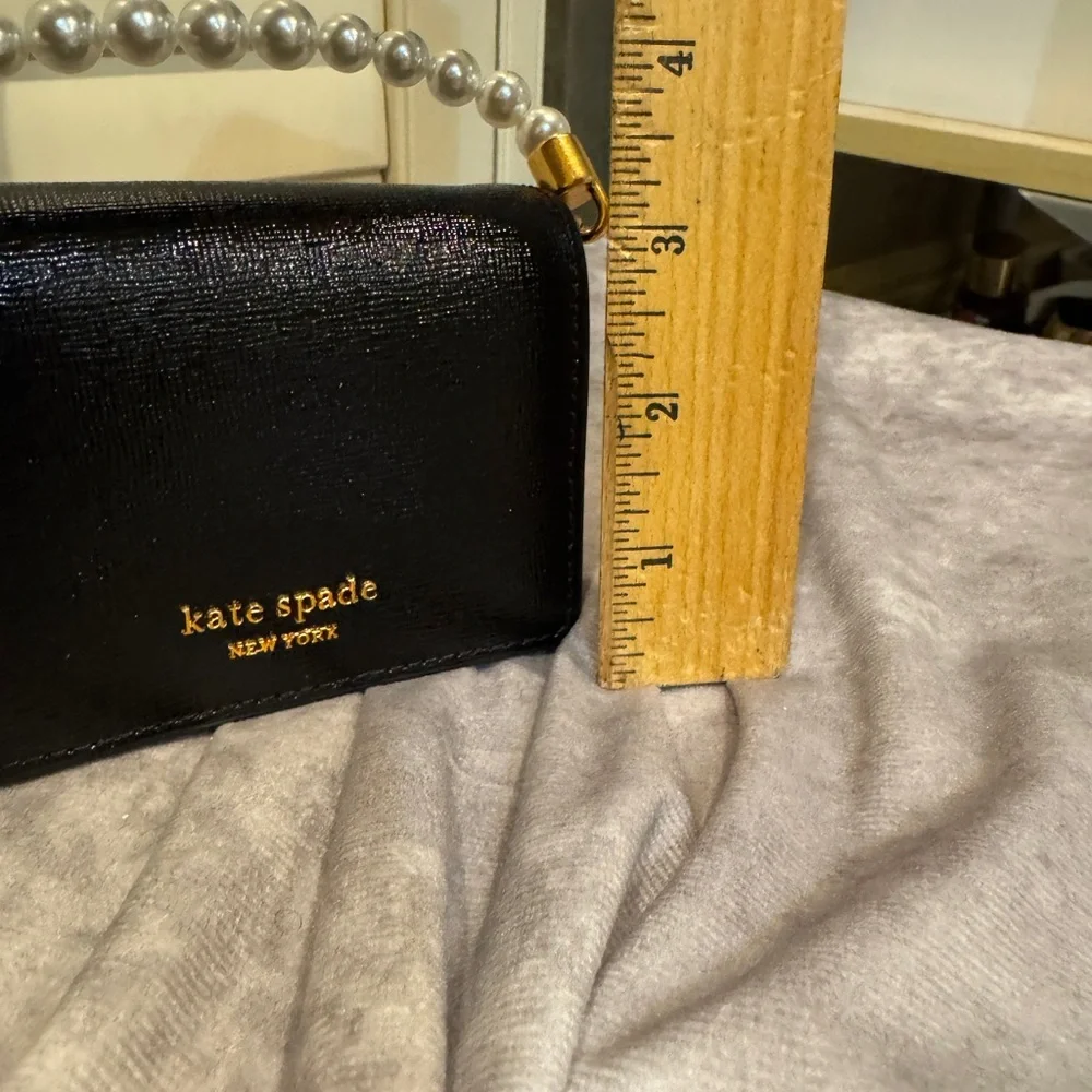 Kate Spade‎ Black Mini Bag with Pearl Handle /Chain NWOT
